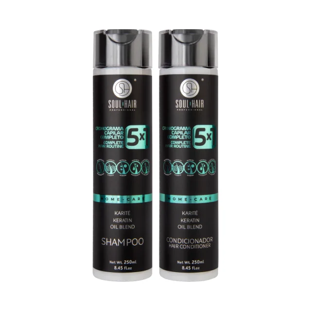 Shampoo e Condicionador Cronograma Capilar Completo 5 em 1 (250ml)